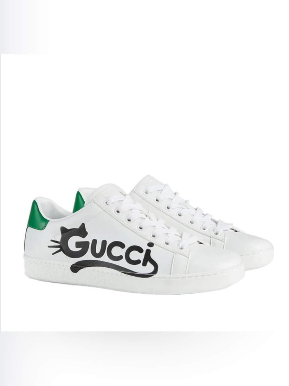 GUCCI Women’s Ace Cat Print Low Top Sneakers